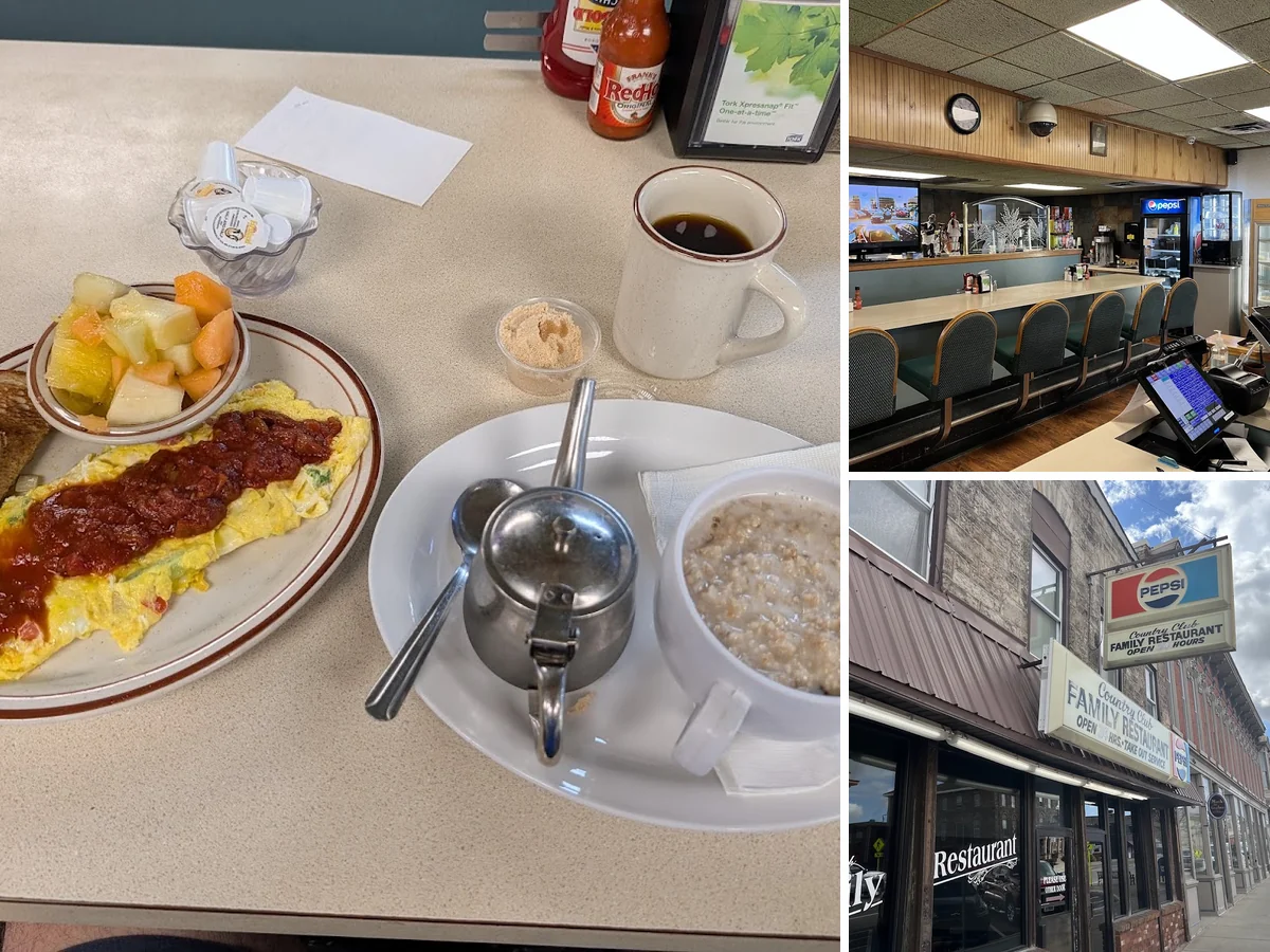Simple family restaurant space with counter service.