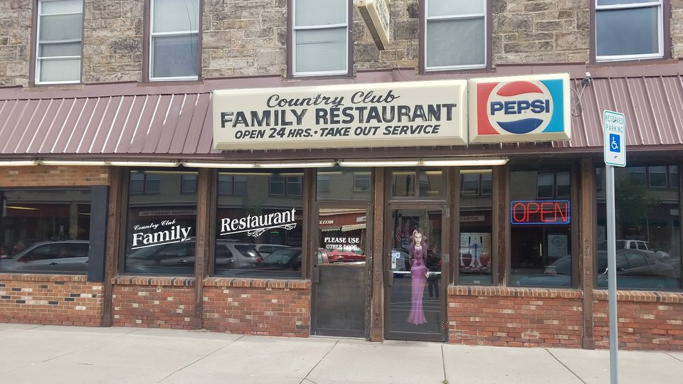 Country Club Family Restaurant exterior on Main Street.